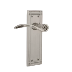 Mission Long Plate With Swan Lever In Satin Nickel