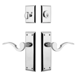 New York Entry Set With Manor Lever In Bright Chrome
