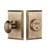 New York Plate Single Cylinder Deadbolt In Antique Brass