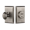 New York Plate Single Cylinder Deadbolt In Antique Pewter