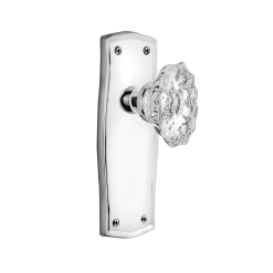 Prairie Long Plate With Chateau Knob In Bright Chrome