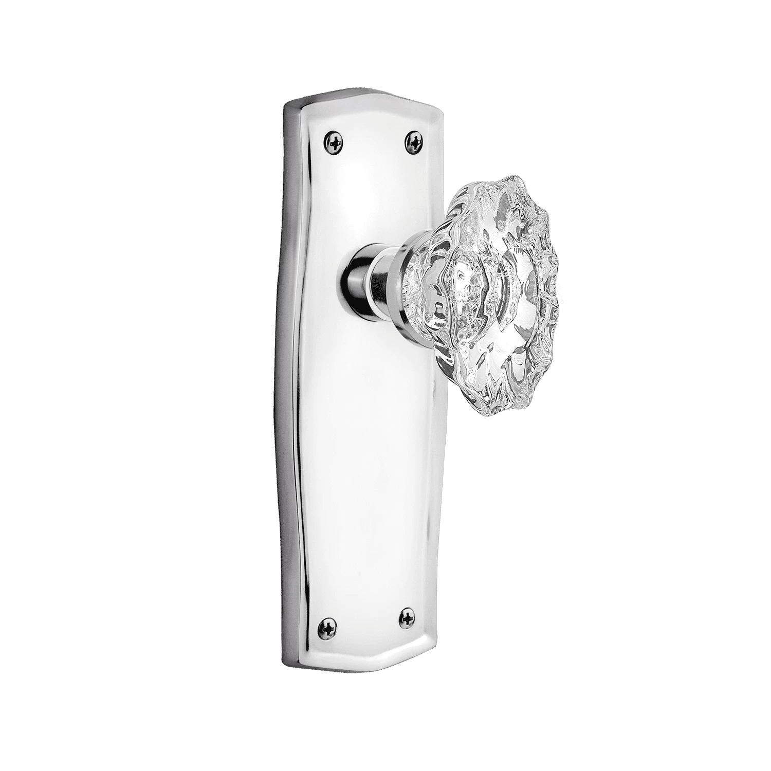 Prairie Long Plate With Chateau Knob In Bright Chrome 3 Prairie Long Plate With Chateau Knob In Bright Chrome