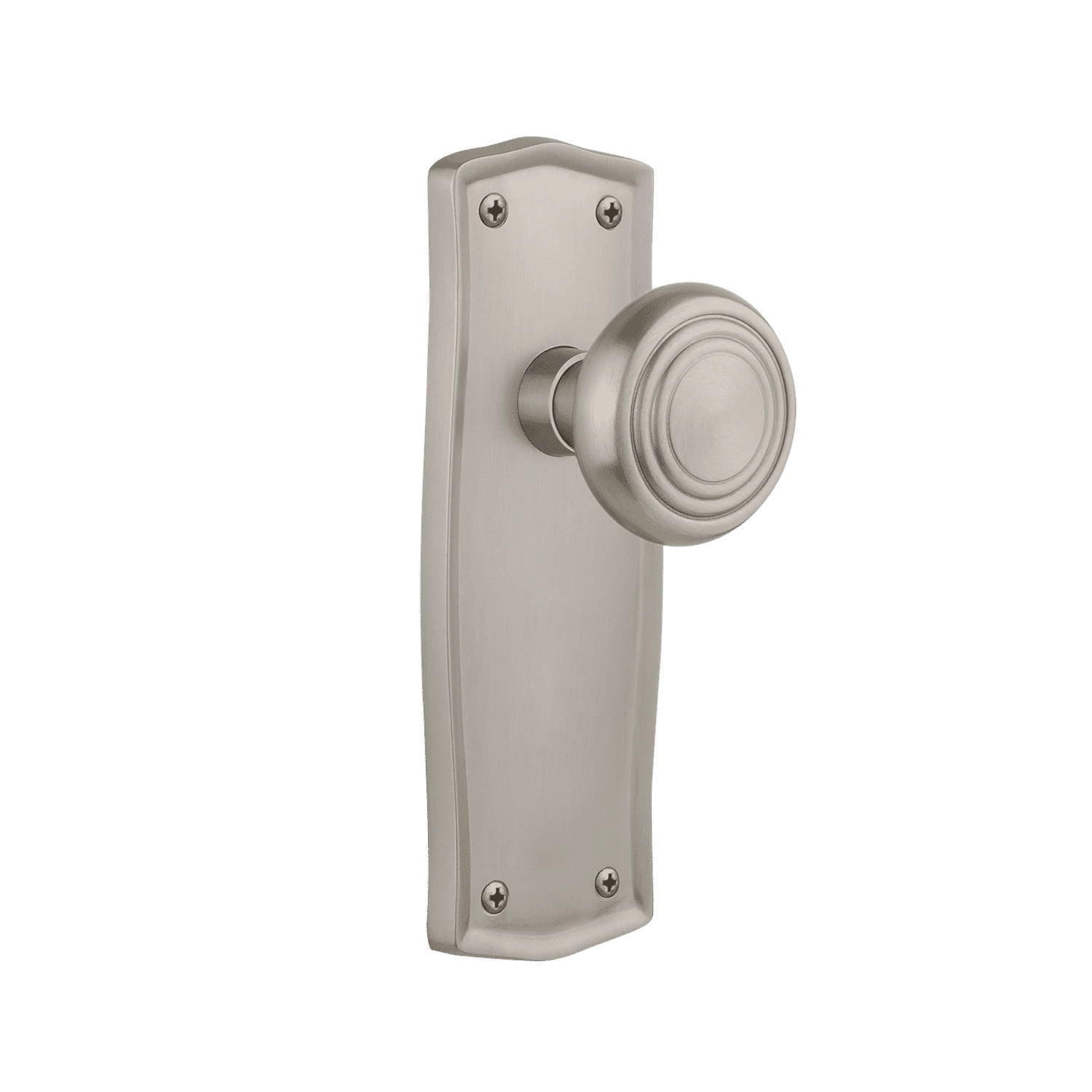 Prairie Long Plate With Deco Knob In Satin Nickel 3 Prairie Long Plate With Deco Knob In Satin Nickel