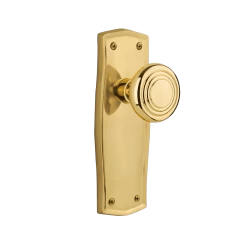 Prairie Long Plate With Deco Knob In Unlacquered Brass