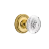 Rope Rosette With Crystal Egg & Dart Knob In Unlacquered Brass