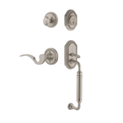 Rope Rosette C Grip Entry Set Manor Lever In Satin Nickel