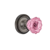 Rope Rosette With Pink Crystal Knob In Antique Pewter -Nostalgic Warehouse Shop ROPCRP AP