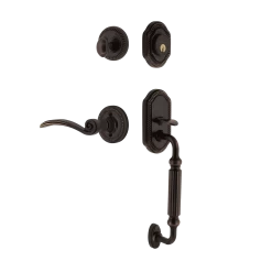 Rope Rosette F Grip Entry Set Swan Lever In Timeless Bronze