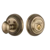 Rope Rosette Single Cylinder Deadbolt In Antique Brass