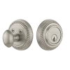 Rope Rosette Single Cylinder Deadbolt In Satin Nickel -Nostalgic Warehouse Shop ROPSGLROP SN