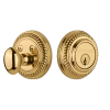 Rope Rosette Single Cylinder Deadbolt In Unlacquered Brass