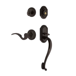 Rope Rosette S Grip Entry Set Manor Lever In Timeless Bronze