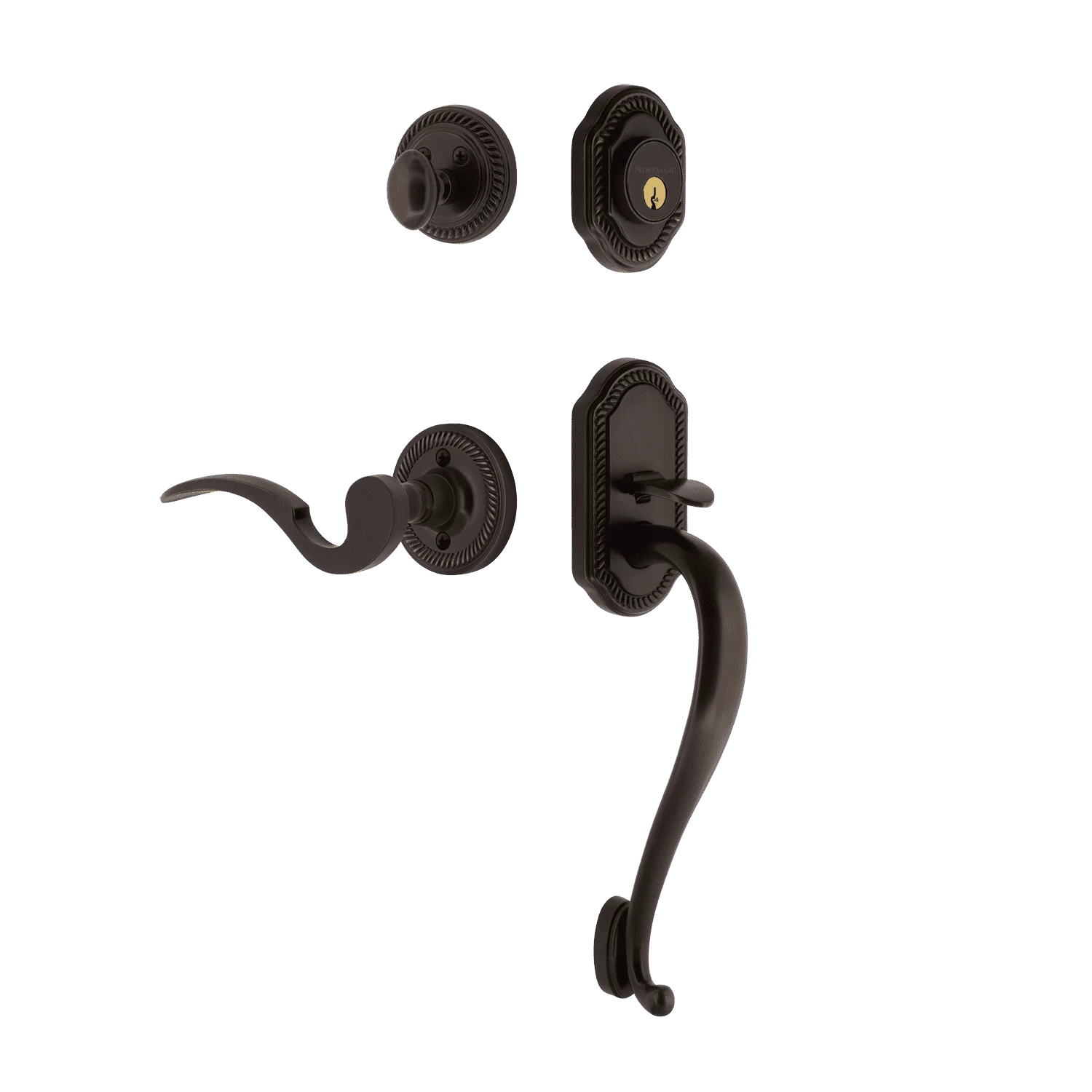 Rope Rosette S Grip Entry Set Manor Lever In Timeless Bronze 3 Rope Rosette S Grip Entry Set Manor Lever In Timeless Bronze