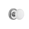 Rope Rosette With White Porcelain Knob In Bright Chrome