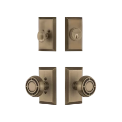 Studio Entry Set With Mission Knob In Antique Brass