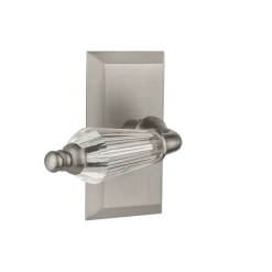 Studio Short Plate With Parlour Crystal Lever In Satin Nickel