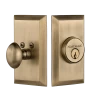 Studio Plate Single Cylinder Deadbolt In Antique Brass