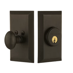 Studio Plate Single Cylinder Deadbolt In Oil-Rubbed Bronze