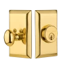Studio Plate Single Cylinder Deadbolt In Polished Brass