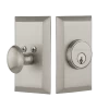 Studio Plate Single Cylinder Deadbolt In Satin Nickel