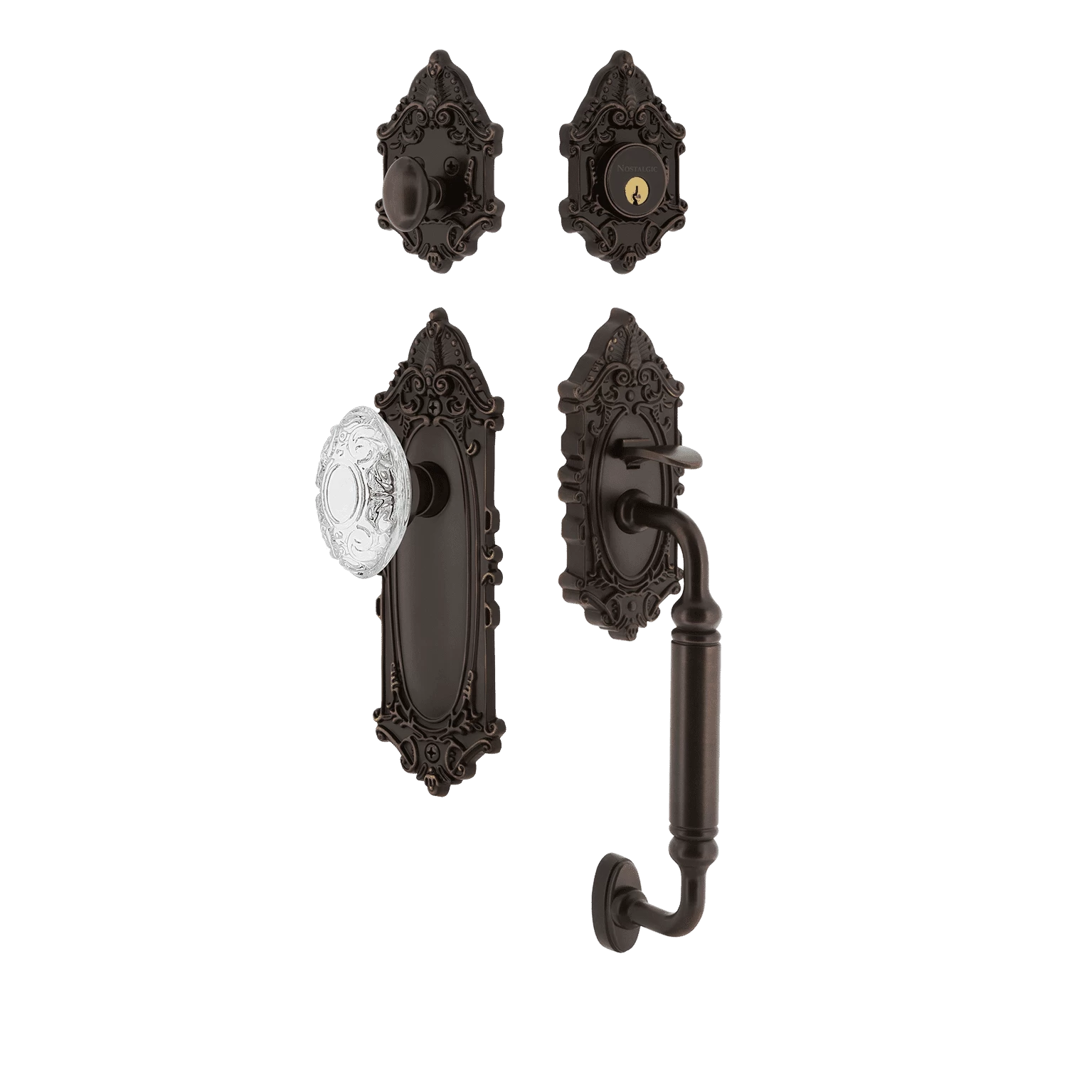 Victorian Plate C Grip Entry Set Crystal Victorian Knob In Timeless Bronze 3 Victorian Plate C Grip Entry Set Crystal Victorian Knob In Timeless Bronze