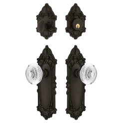 Victorian Entry Set With Crystal Egg & Dart Knob In Oil-Rubbed Bronze