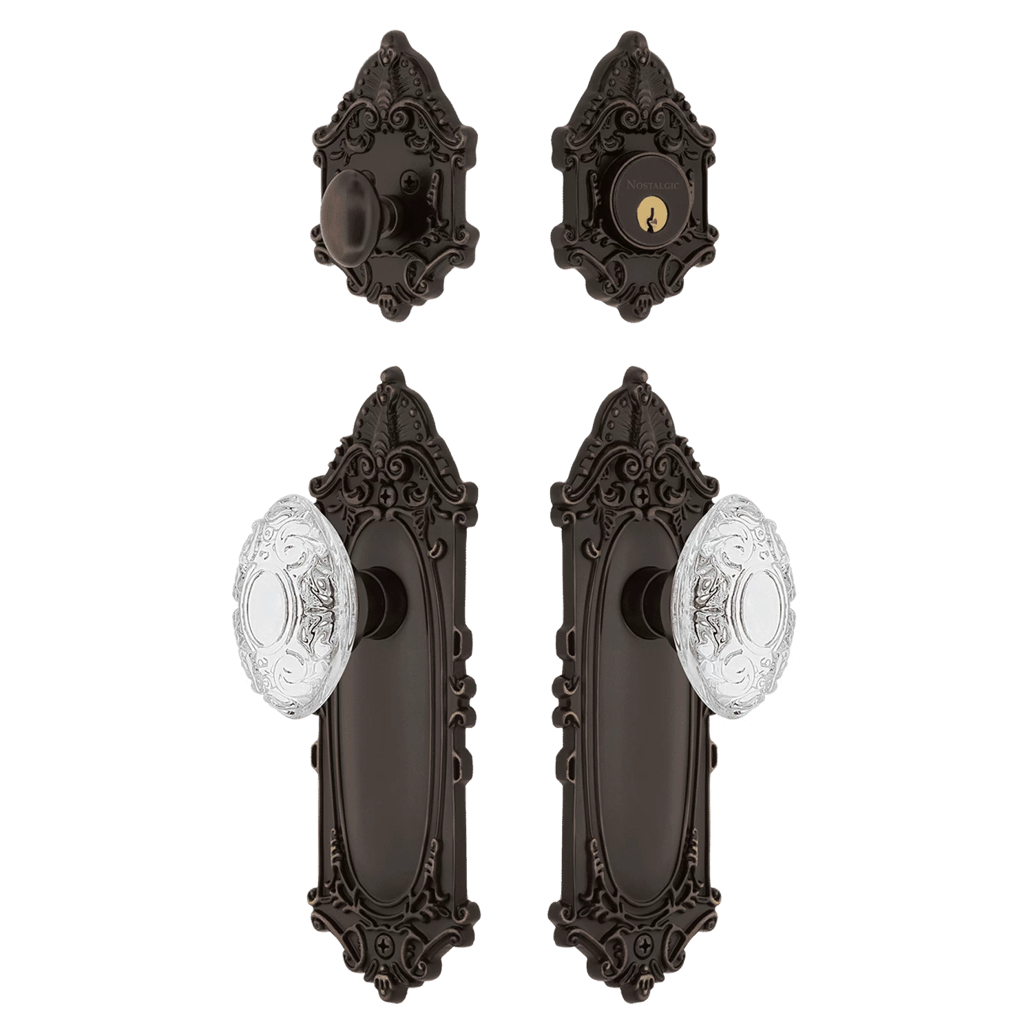 Victorian Entry Set With Crystal Victorian Knob In Timeless Bronze 3 Victorian Entry Set With Crystal Victorian Knob In Timeless Bronze