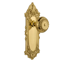 Victorian Long Plate With Meadows Knob In Polished Brass