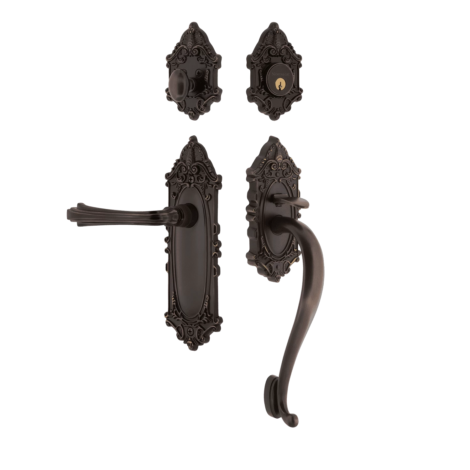 Victorian Plate S Grip Entry Set Fleur Lever In Timeless Bronze 3 Victorian Plate S Grip Entry Set Fleur Lever In Timeless Bronze