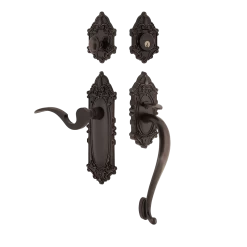 Victorian Plate S Grip Entry Set Manor Lever In Timeless Bronze