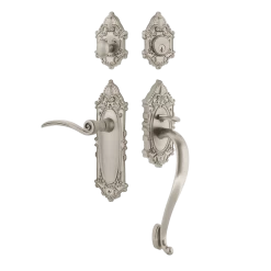 Victorian Plate S Grip Entry Set Swan Lever In Satin Nickel